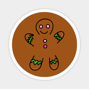 Cute Gingerbread Man Cartoon Doodle, made by EndlessEmporium Magnet